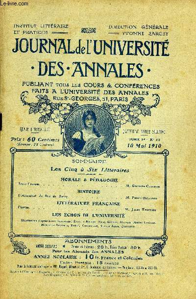 JOURNAL DE L'UNIVERSITE DES ANNALES QUATRIEME ANNEE SCOLAIRE N11 - MORALE & PDAGOGIELeurs 