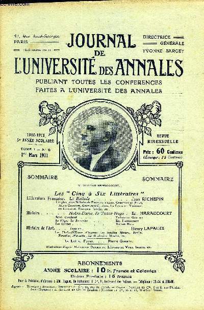 JOURNAL DE L'UNIVERSITE DES ANNALES 5e ANNEE SCOLAIRE N6 - Les 