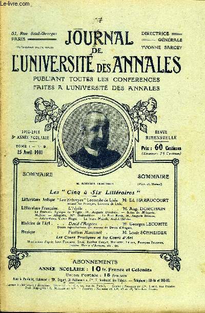 JOURNAL DE L'UNIVERSITE DES ANNALES 5e ANNEE SCOLAIRE N9 - Les 
