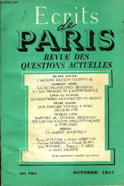 ECRITS DE PARIS - REVUE DES QUESTIONS ACTUELLES N153