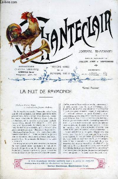 CHANTECLAIR N 25 - LA NUIT DE RAYMONDE PAR MARCEL PREVOST, LE PROFESSEUR GILBERT BALLET