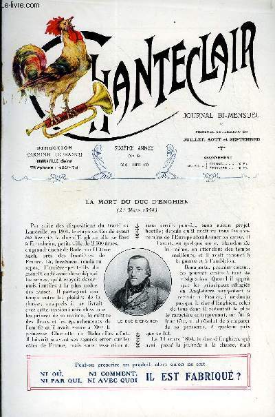 CHANTECLAIR N 81 - LA MORT DU DUC D'ENGHIEN (21 MARS 1804) PAR HENRI WELSCHINGER, LE PROFESSEUR LANDOUZY