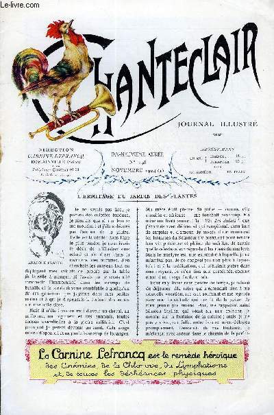 CHANTECLAIR N 198 - L'ERMITAGE DU JARDIN DES PLANTES PAR ANATOLE FRANCE, ESCAPADES DE COLLEGE PAR CHATEAUBRIAND, VIEUX CLOCHERS PAR PIERRE GAUTHIEZ, LE DOCTEUR CARLOS SEIDL DE RIO-DE-JANEIRO