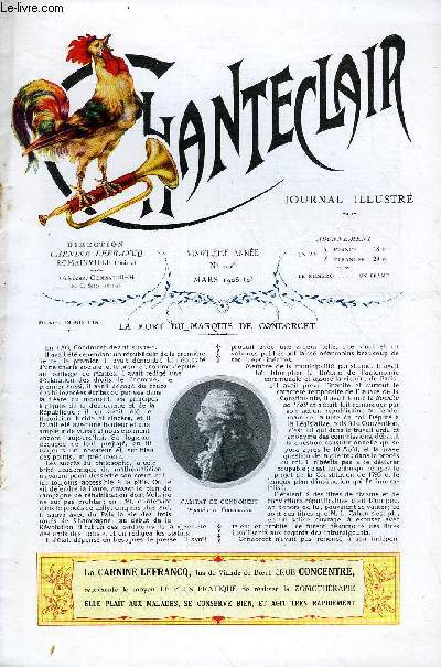 CHANTECLAIR N 206 - LA MORT DU MARQUIS DE CONDORCET PAR MAURICE DUMOULIN, MUSEES DE PROVINCE PAR PAUL BOURGET, UNE BELLE ENCHERE PAR MAX ET ALEX FISCHER, LE PROFESSEUR LEON BERNARD