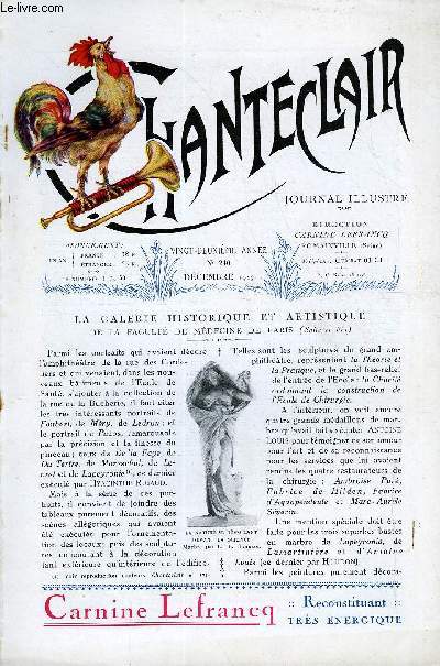 CHANTECLAIR N 240 - LA GALERIE HISTORIQUE ET ARTISTIQUE DE LA FACULTE DE MEDECINE DE PARIS (SUITE ET FIN)