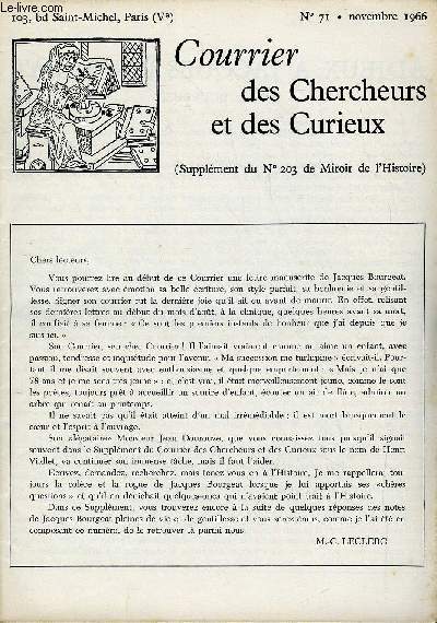 COURRIER DES CHERCHEURS ET DES CURIEUX N 71 - Sur le poisson, emblme de souverrain,chef d'Etat ou conqurant, sur les Teutons, les Guiones et les Cimbres, sur la mdaille de Sainte-Hlne, sur Chevannes, sur l'Alsace et ocmment elle devient franaise