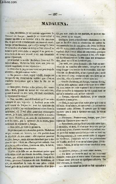 EXTRAIT DE L'ECHO DES FEUILLETONS - RECUEIL DE NOUVELLES, CONTES, ANECDOTES, EPISODES, ETC - Premire anne. Madalena par Lady Blessington, Un meurtre clbre - Come 1er de Mdicis par Le droit, La chanoinesse par Juliette Bcard