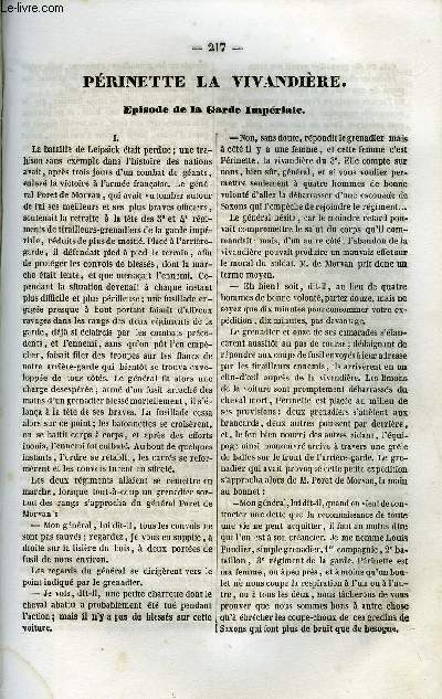 EXTRAIT DE L'ECHO DES FEUILLETONS - RECUEIL DE NOUVELLES, CONTES, ANECDOTES, EPISODES, ETC - Premire anne. Prinette la vivandire - Episode de la Garde Impriale par Horace Raisson, Le prix de la vie - Histoire tire des Mmoires d'un gentilhomme