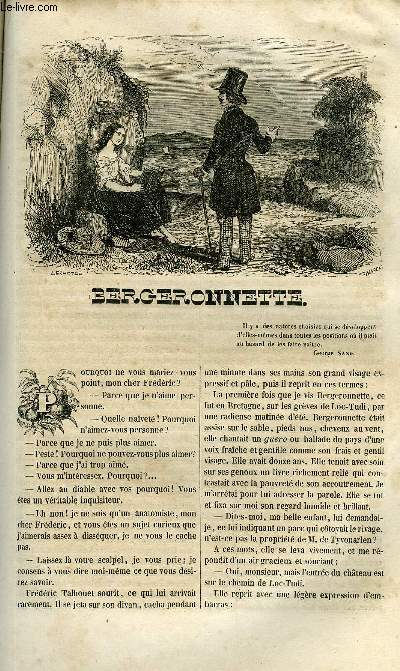 EXTRAIT DE L'ECHO DES FEUILLETONS - RECUEIL DE NOUVELLES, CONTES, ANECDOTES, EPISODES, ETC - Quatrime anne. Bergeronnette par Etienne Enault