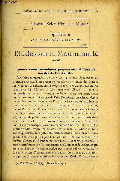 REVUE SCIENTIFIQUE ET MORALE DU SPIRITISME 6e ANNEE N7 - Etudes sur la Mdiumnit.. Gabriel Delanne..Mmoire sur les apparitions survenant peu de temps aprs la mort. D. Dusart. Comment je suis devenu Spirite.. Gnral Fix..Une sance