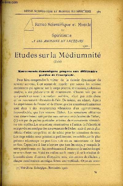 REVUE SCIENTIFIQUE ET MORALE DU SPIRITISME 6e ANNEE N7 - Etudes sur la Mdiumnit.. Gabriel Delanne..Mmoire sur les apparitions survenant peu de temps aprs la mort. D. Dusart. Comment je suis devenu Spirite.. Gnral Fix..Une sance