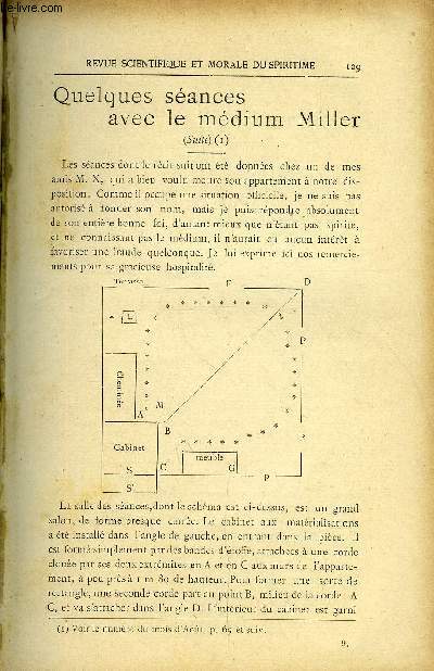 REVUE SCIENTIFIQUE ET MORALE DU SPIRITISME 12e ANNEE N3 - Quelques sances avec le mdium Miller. Gabriel Delanne.Les Sances de la Villa Carmen et leurs critiques. J. Maxwell.Un cas remarquable d'incarnation. L. Chevreuil..La Graphologie De Parville.