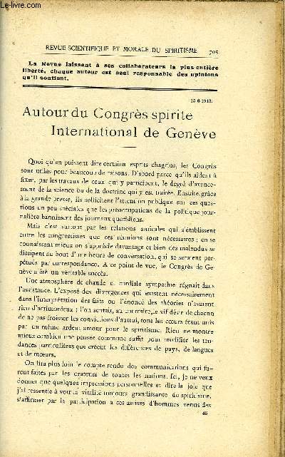 REVUE SCIENTIFIQUE ET MORALE DU SPIRITISME 17e ANNEE N12 - Autour du Congrs spirite international deGenve. Gabriel Delanne.Un appareil prouve la popularit humaine . Paul Lagardre.Deuxime Congrs spirite universel Un ASSISTANT ..