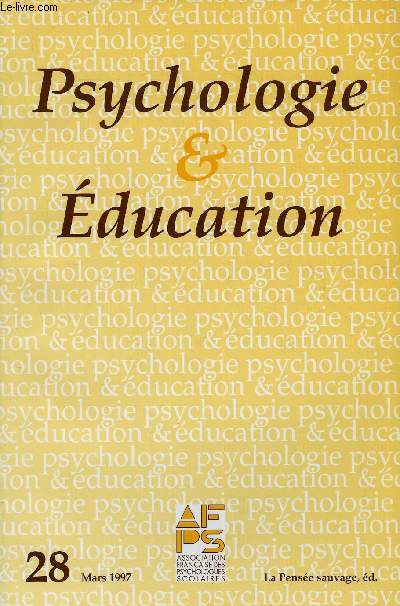 PSYCHOLOGIE & EDUCATION N 28 - Agns Florin : Le laboratoire de psychologie 