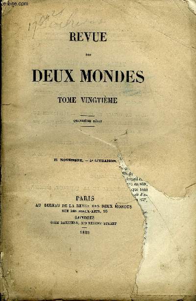 REVUE DES DEUX MONDES TOME XX N4 - I.- HROSVITA. - SA VIE ET SES OUVRES. - LA COMDIE DE PAPHNVUCE ET THAS, par M. CHARLES MAGNE*.II.- UN VOYAGE EN CHINE. - SUSPENSION DU COMMERCE ANGLAIS A CANTON, dernire partie, par M. ADOLPHE BARROT.