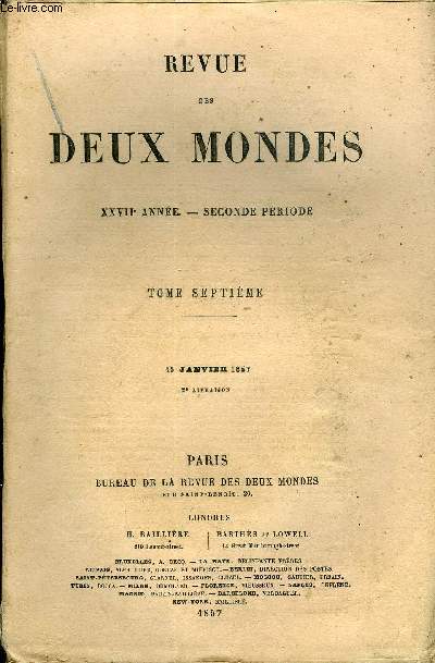 REVUE DES DEUX MONDES XXVIIe ANNEE N2 - I.- MARTHE DE MONTBRUN, seconde partie, par M. Max Valrey.II.- L'ITALIE, SON AVENIR, SES PARTIS ET SES PUBLICISTES, d'aprs le rin-NOVAMENTO DE GIOBERTI ET LES ISTORIE DE M. RANALLI, par M. Charles