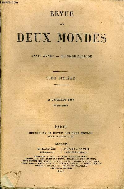 REVUE DES DEUX MONDES XXVIIe ANNEE N2 - I. - LE CABARET DE GAUBERT, premire partie, par Mme Charles Reybaud.II. - LA NERLANDE ET LA VIE HOLLANDAISE. - IX. - L'HISTOIRE ET LES HISTORIENS DE LA HOLLANDE, dernire partie, par M. Alphonse Esquiros.