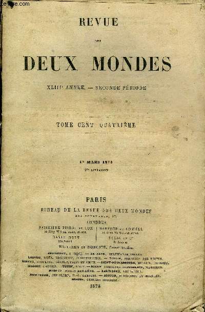REVUE DES DEUX MONDES XLIIIe NNEE N1 - I.- L GUERRE DE FRANCE. - 1870-1871. - IV. - L'INVASION EN NOR-MANDIE, LA CAMPAGNE DU NORD ET LE GNRAL FAIDHERBE, par M. Charles de Mazade.II.- LES FINANCES DE L'EMPIRE D'ALLEMAGNE DEPUIS L'INDEMNIT