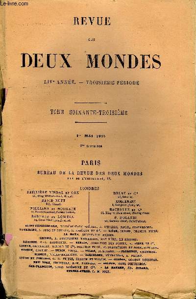 REVUE DES DEUX MONDES LIVe ANNEE N1 - I. - TUDES DIPLOMATIQUES. - LA PREMIRE LUTTE DE FRDRIC II ET MARIE-THRSE, D'APRS DES DOCUMENS NOUVEAUX. - VI. - REPRISE DES NGOCIATIONS DE LA FRANCE AVEC FRDRIC. - DPART DE LOUIS XV POUR L'ARME