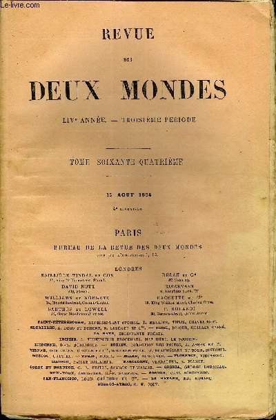 REVUE DES DEUX MONDES LIVe ANNEE N4 - I. - TONY, troisime partie, par m. Th. Bentzon.II. - TUDES POLITIQUES ET RELIGIEUSES. LES CATHOLIQUES LIBERAUX ET L'EGLISE DE FRANCE DE 1830 A NOS JOURS. - 1. - DE 1830 A LA SCISSION DU PARTI CATHOLIQUE