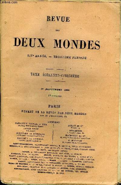 REVUE DES DEUX MONDES LIVe ANNEE N1 - I. - TONY, dernire partie, par M. Th. Bentzon.II. - LES LETTRES DE MADAME DE GRIGNAN. - I. - DE 1671 A 1677, par M. Paul Janet, de l'Institut de France.III. - COMMENT L'AIR A T LIQUFI, par M. J. Jamin