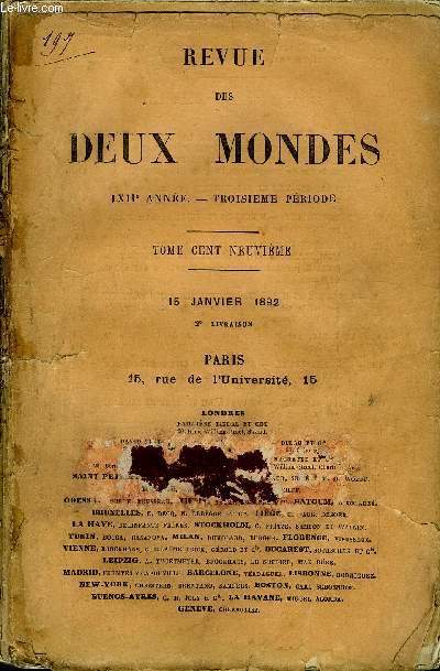 REVUE DES DEUX MONDES LXIIe ANNEE N°2 - I.- ÉTUDES DIPLOMATIQUES. - FIN DE LA GUERRE DE LASUCCESSION D'AUTRICHE. - PAIX D'ALX-LA-CHAPELLE (1746). - I. - LES PRÉLIMINAIRES DU CONGRÈS, par M. le duc de Broglie, de l'Académie française.