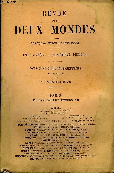 REVUE DES DEUX MONDES LXXe ANNEE N2 - I.- LE DERNIER BIENFAIT DE LA MONARCHIE. - LA NEUTRA-LIT DE LA BELGIQUE. - II. CONVOCATION DE LA CONFRENCE DE LONDRES, par M. le duc de Broglie, de l'Acadmie franaise.II.- AU MILIEU DU CHEMIN