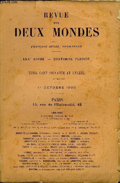 REVUE DES DEUX MONDES LXXe ANNEE N3 - I.- LES TRONONS DU GLAIVE, troisime partie, par- MM. Paulet Victor Margueritte.II.-L'APOSTOLAT, par M. tienne Lamy.III.-UNE CAMPAGNE PRSIDENTIELLE AUXTATS-UNIS, parM. J.-P. des Noyers.