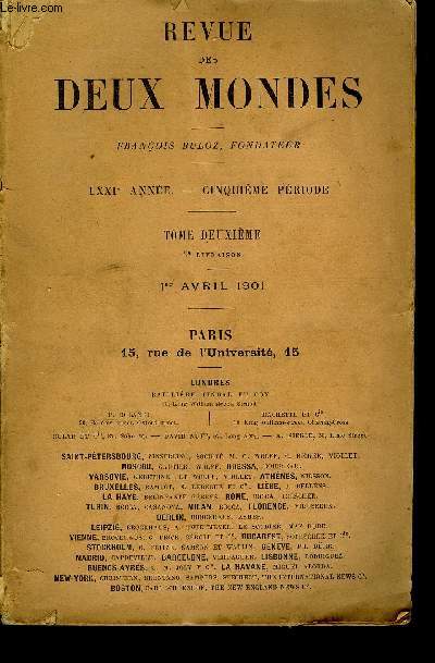 REVUE DES DEUX MONDES LXXIe ANNEE N3 - I.- IMPRESSIONS LIE FRANGE.. - III. LES HAUTES CHUTES. -LA HOUILLE BLANCHE, par M. Gabriel Hanotaux,de l'Acadmie franaise.II.- MADEMOISELLE ANNETTE, deuxime partie, par M. Edouard Rod.