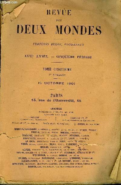 REVUE DES DEUX MONDES LXXIe ANNEE N4 - I.- LE MANUSCRIT DU CHANOINE, deuxime partie, par M. AndrTheuriet, de l'Acadmie franaise.II.- L'AUTOBIOGRAPHIE D'UN NGRE, par Th. Rentzon.III.- UN NOUVEAU DICTIONNAIRE DE LA LANGUE FRANAISE