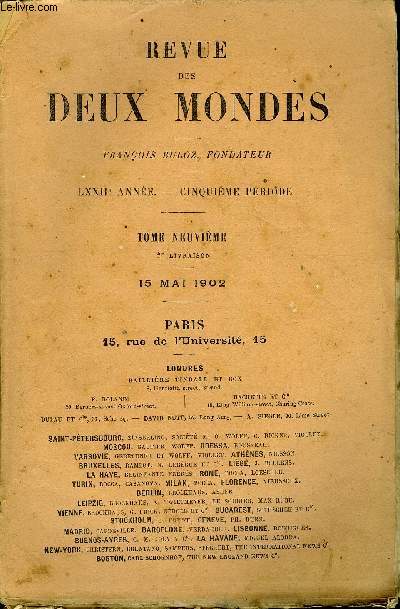 REVUE DES DEUX MONDES LXXIIe ANNEE N2 - I.- PETIT MONDE D'AUJOURD'HIJi, premire partie, par H. AntonioFogazzaro.II.- LA MORT DE MORNY ET SES SUITES, par M. EmileOllivier, de l'Acadmie franaise.III.- LES ORIGINES DE L'ODYSSE.