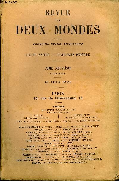 REVUE DES DEUX MONDES LXXIIe ANNEE N4 - I.- QUELQUES ENSEIGNEMENS DE LA GUERRE SUD-AFRICAINE,parII.- LA PREMIRE CANDIDATURE HOHENZOLLERN (1866), parM. mile Ollivier. de l'Acadmie franaise.III.- PETIT MONDE D'AUJOURD'HUI