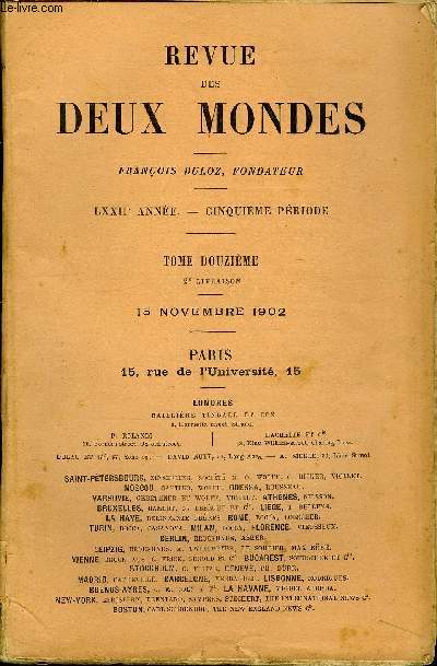 REVUE DES DEUX MONDES LXXIIe ANNEE N2 - I.-CONSPIRATEURS ET GENS DE POLICE. - LE COMPLOTDES LIBELLES (1802), troisime partie, par M. Gilbert Augustin-Thierry.II.-L'AME STYRIENNE ET SON INTERPRTE PIERRE ROSEGGER.- I. LE MILIEU ET L'HOMME