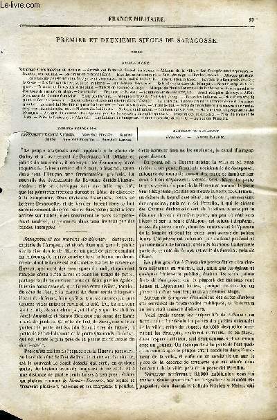 FRANCE MILITAIRE, HISTOIRE DES ARMEES FRANCAISES DE TERRE ET DE MER DE 1792 A 1837 TOME QUATRIEME - PREMIER ET DEUXIEME SIEGE DE SARAGOSSE. Saragosse et ses moyens de dfense, Arrive des Franais devant Saragosse, Attaque de la ville, Les Franais