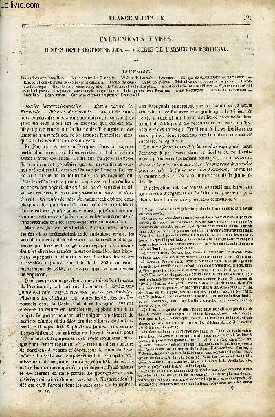 FRANCE MILITAIRE, HISTOIRE DES ARMEES FRANCAISES DE TERRE ET DE MER DE 1792 A 1837 TOME QUATRIEME N16 - EVENEMENTS DIVERS - JUNTES INSURRECTIONNELLES - MISERES DE L'ARMEE DE PORTUGAL. Ecrits contre les Franais, Misres de l'arme, Bivouacs