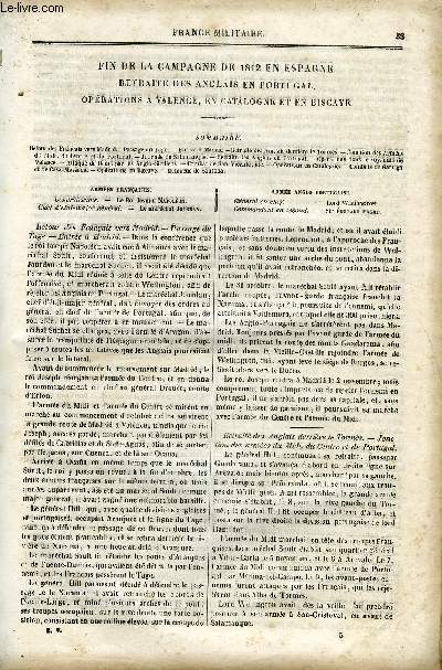 FRANCE MILITAIRE, HISTOIRE DES ARMEES FRANCAISES DE TERRE ET DE MER DE 1792 A 1837 TOME CINQUIEME N5 - FIN DE LA CAMPAGNE DE 1812 EN ESPAGNE - RETRAITE DES ANGLAIS EN PORTUGAL. Retour des Franais vers Madrid, Passage du Tage, Entre a Madrid, Retraite