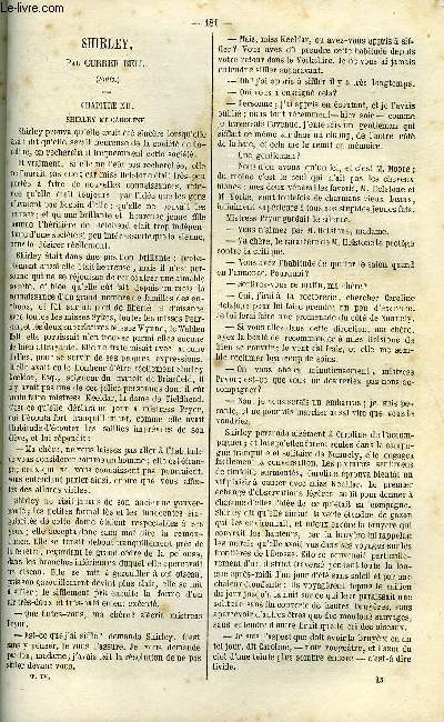 L'ECHO LITTERAIRE - LECTURE DES FAMILLES - Shirley par Currer Bell, Le Pont du Diable par Arthur Ponroy, Le miroir, Mmoires d'une jeune aveugle par Lo Lesps