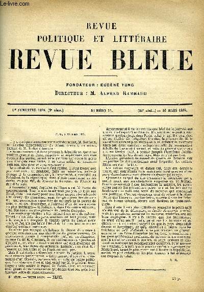 REVUE BLEUE - REVUE POLITIQUE ET LITTERAIRE 26e ANNEE N11 - Six mois de la vie du Grand Cond par Le duc d'Aumale, L'influence franaise dans le levant par Gaston Deschamps, Un amour romantique par Michel Delines, Le secret de l'empereur par Adalbert