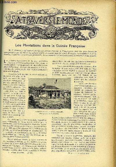 A TRAVERS LE MONDE N 46 - Les plantations dans la Guine Francaise, Une lettre de M. Joshua Slocum, Excursion aux Gorges du Tarn, Mission russe en Transcaspienne