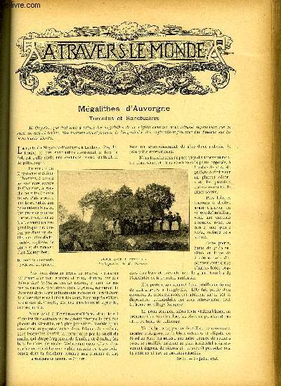 A TRAVERS LE MONDE N 31 - Megalithes d'Auvergne - Tumulus et Sanctuaires, La baie de Kouang-Tchou, Une ville de bains de mer au Toukin - Do-Son, Dix semaines en ballon a travers le Sahara, Recherches des origines des Magyars, Les missions catholiques