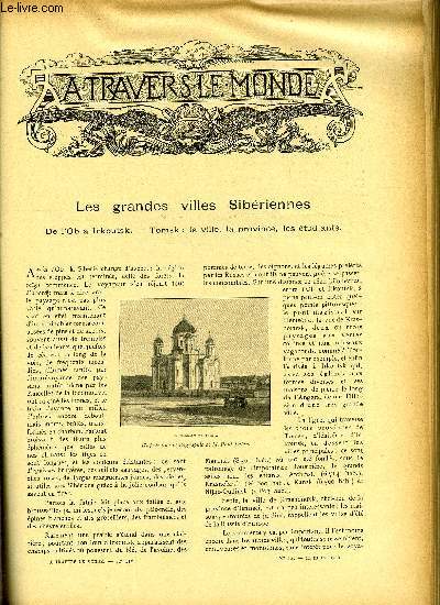 A TRAVERS LE MONDE N 12 - Les grandes villes Sibriennes, Les impressions d'une sentinelle Boer devant Ladysmith, La coordination des heures, La production de la houille en France, Le voyage de M. Guillaume Grandidier a Madagascar