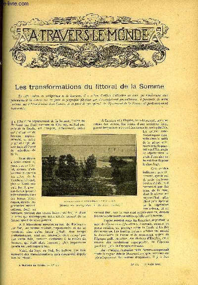 A TRAVERS LE MONDE N 35 - Les transformations du littoral de la Somme, Dimensions compares du Gauss et de la Discovery, Les iles Kerguelen, Le recensement de la France et de l'Angleterre en 1901, Les moeurs politiques aux Etats Unis