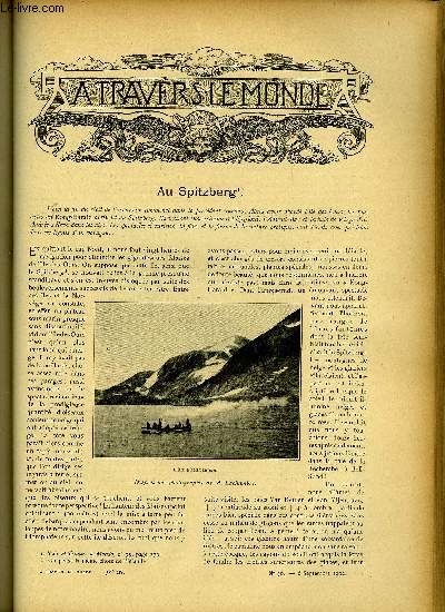 A TRAVERS LE MONDE N 36 - Au Spitzberg, Le Trans-Alaska-Sibrien - Les pripties de M. Harry de windt en Sibrie, Les chemins de fer de l'Indo-Chine et du Yunnan, Ce que les colonies francaises coutent et rapportent a la mtropole