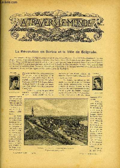 A TRAVERS LE MONDE N 25 - La rvolution en Serbie et la ville de Belgrade, L'ruption du Mont Pel d'aprs le rapport de M. Lacroix, Le sous-marin et la tlgraphie sans fil a la conqute du Pole Nord, Comment les Noirs extraient l'or de la cote d'Ivoire