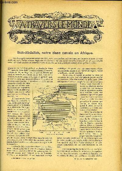 A TRAVERS LE MONDE N 39 - Sidi-Adballah - note base navale en Afrique, Les troubles de Bakou - L'incendie des puits de ptrole desu sines de distillation, Savorgnan de Brazza