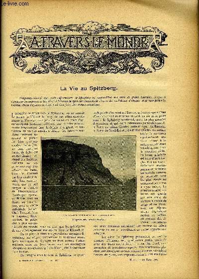 A TRAVERS LE MONDE N 12 - La vie au Spitzberg, Le tlgraphe entre le sud algrien et le Touat, Le rapprochement de l'Afghanistan et de l'Angleterre et la visite de l'Emir au vice-roi de l'Inde, L'essor conomique du sud des Etat-Unis