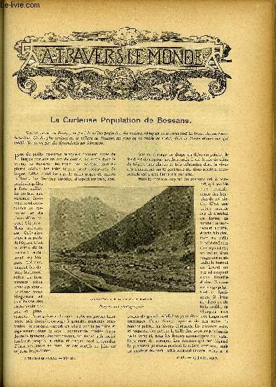 A TRAVERS LE MONDE N 28 - La curieuse population de Bessans, Psychologie de l'ouvrier chinois, Le territoire du Tchad et les dangers qui le menacent, Le tour du monde en quarante jours par un anglais, Le recensement de la Tunisie - Augmentation