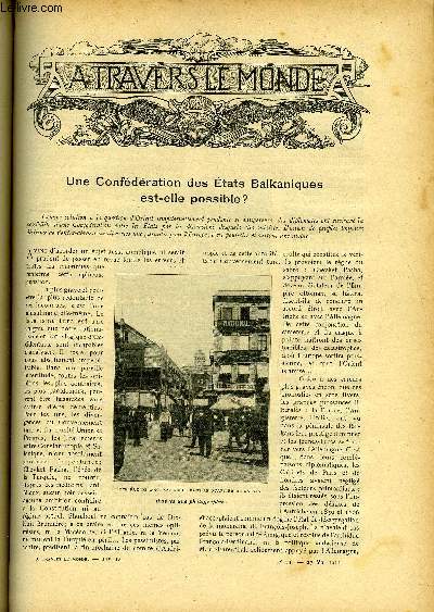 A TRAVERS LE MONDE N 21 - Une confdration des Etats Balkaniques est-elle possible?, Ou en est la question de l'Opium, Le chemin de fer des sources du Rhone aux Sources du Rhin, Les rpubliques Sud-Amricaines, L'infanticide et les troubles