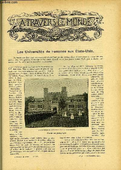 A TRAVERS LE MONDE N 51 - Les universits de Femmes aux Etats-Unis, Le rlvement de la Guyane par l'industrie aurifre et l'excution de travaux publics, Les mcomptes de la baie du lvrier et l'avenir de port-etienne, La production de miel