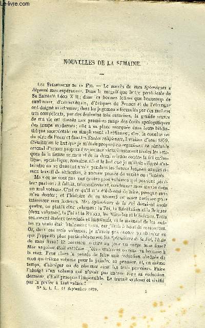 LES MONDES (COSMOS) N 2 - Les splendeurs de la foi, L'allaitement artificiel des nouveaux-ns, Bureau de pesage de la ville de Paris, Petites tomates du Mexique, Sur la non-existence de l'hydrogne naissant, Eruption de l'Etna, La mytiliculture